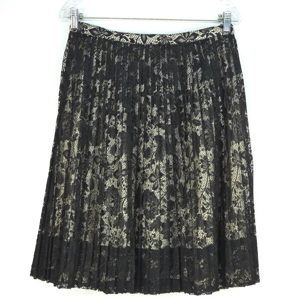 Lace Floral Overlay Maxi Skirt Women's 6 Black Pull On‎ Witchy Whimsigoth Fairy